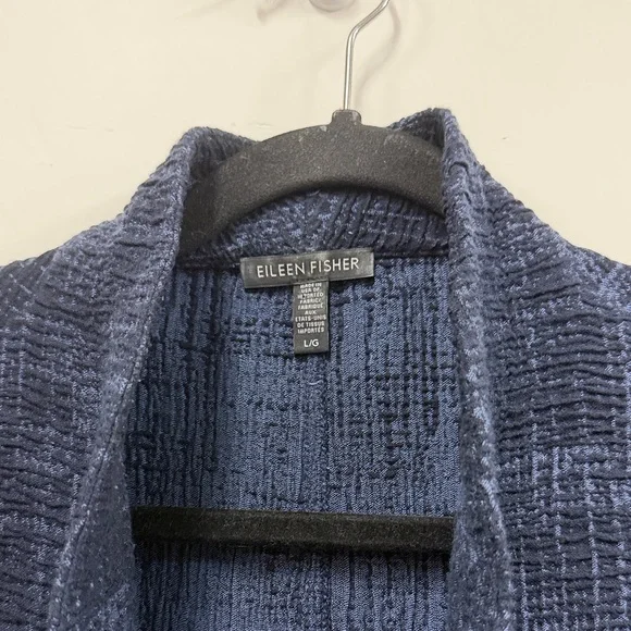 Eileen Fisher Navy Textured Blazer L - Picture 2 of 7